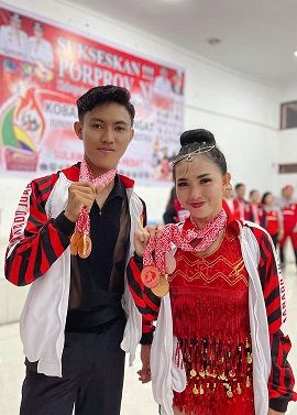 Kategori Free For All Cha-cha Dance Sport Porpov 2022,Laurin Kalalo-Gerry Pangkey Raih Emas
