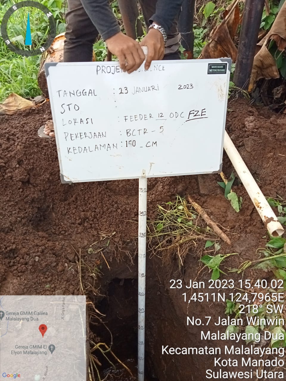 PT. Atlantic, Proyek Pekerjaan Pemasangan Kabel Fiber Optik BCTR -5 PT.Telkom Diduga Tidak Memiliki Izin.